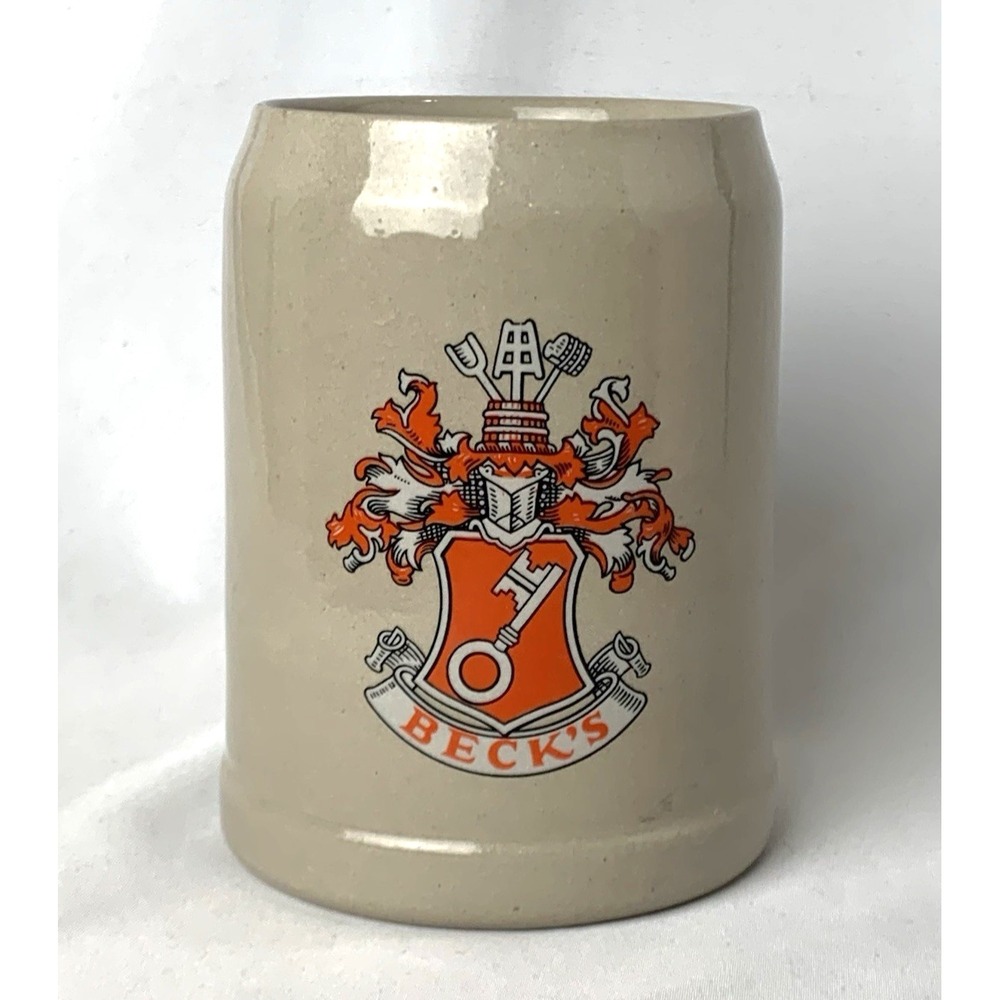 Beck's Beer Stein Mug Tankard Vintage West Germany Half Liter .5L Stoneware